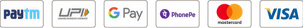 Secure Payment Logos (Paytm, UPI, GPay, PhonePe)